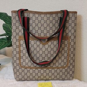 Gucci Beige and Brown Tote Bag